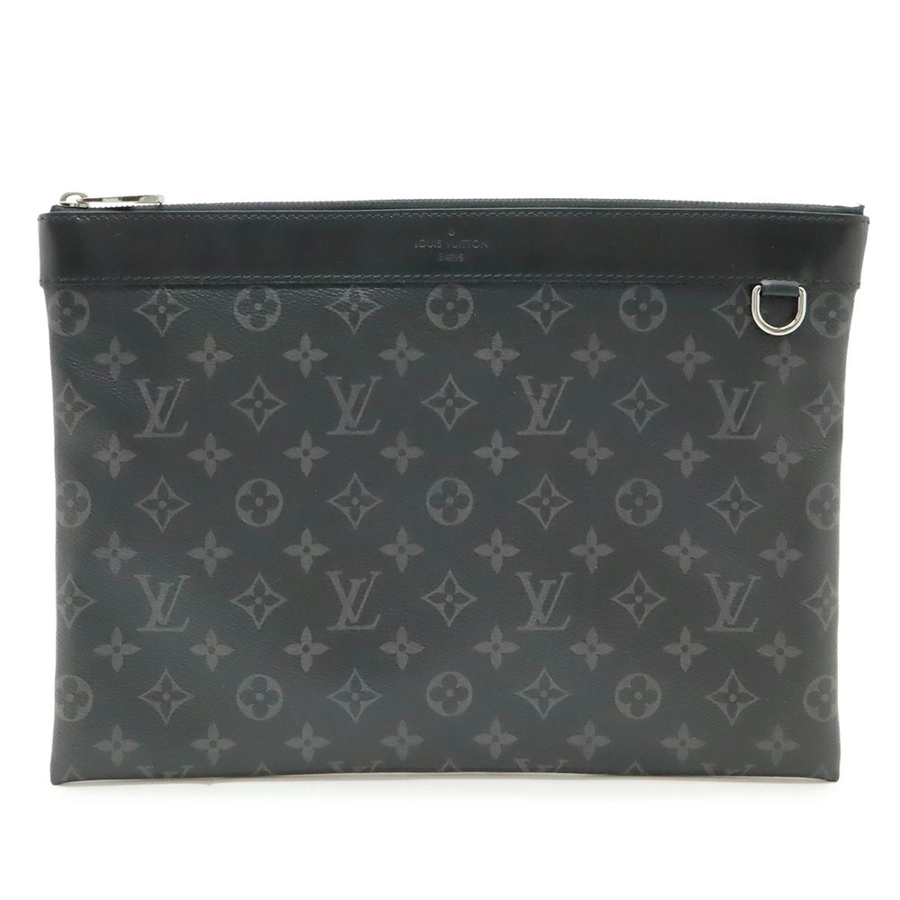 LOUIS VUITTON Monogram Eclipse Black Pochette Discovery Clutch Bag Shoulder